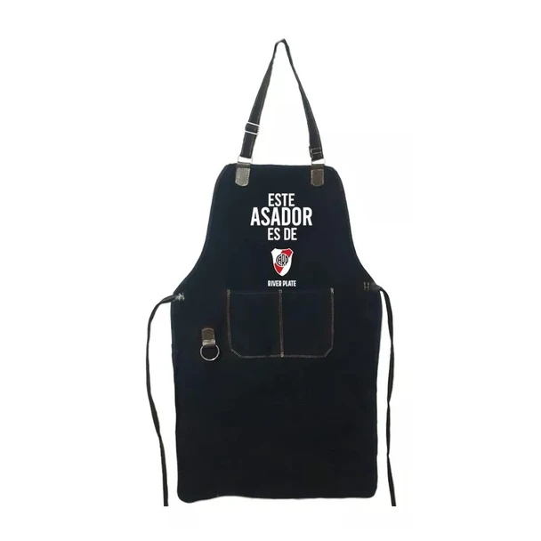 Grillmaster Kitchen Apron - River Plate Design with Pocket, Ideal for BBQ Enthusiasts Delantal de Cocina Asado Parrillero "Este Asador es de River Plate"