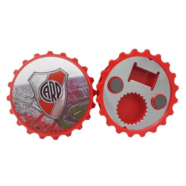 Magnetic Bottle Opener - River Plate Football Team Bottle Cap Style Opener Destapador Imantado River Plate