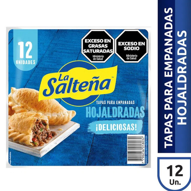 La Salteña Tapa De Empanadas Hojaldradas Ideal Para Horno Classic Empanadas Dough Disc - Puff Pastry, 6 packs x 12 discs ea (72 discs)