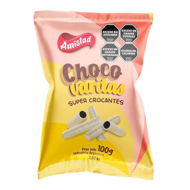 La Amistad Super Crunchy Black and White Choco Sticks Choco Varitas Blancas, 100 g / 3.53 oz (pack of 3)