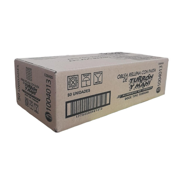 Turrón & Maní Arcor Bar with Hard Peanut Cream and Biscuit Wholesale Bulk Box, 25 g / 0.9 oz ea (50 count per box)