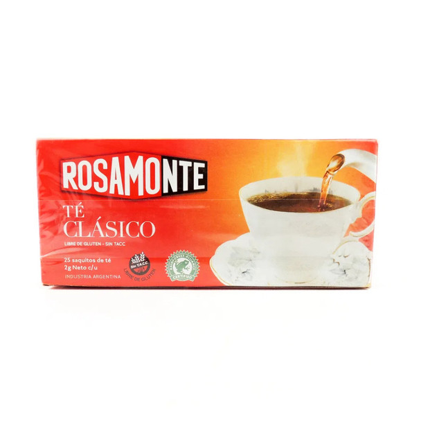 Rosamonte Tea Classic Tea Bags Infusion Té Clásico, 2 g /  oz (box of 25 bags)