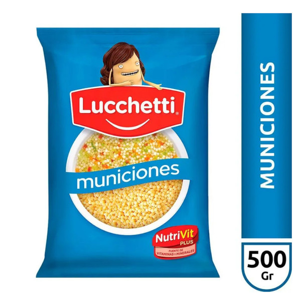 Lucchetti Municiones Pasta Nutri Vit Plus, 500 g / 17.63 oz (pack of 3)