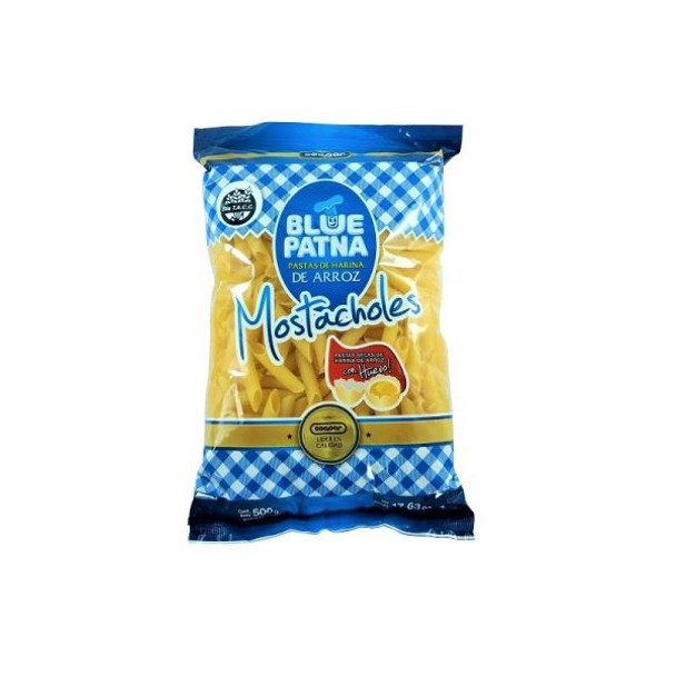 Blue Patna Pastas Secas Fideos de Arroz Mostacholes from Uruguay, 500 g / 17.63 oz