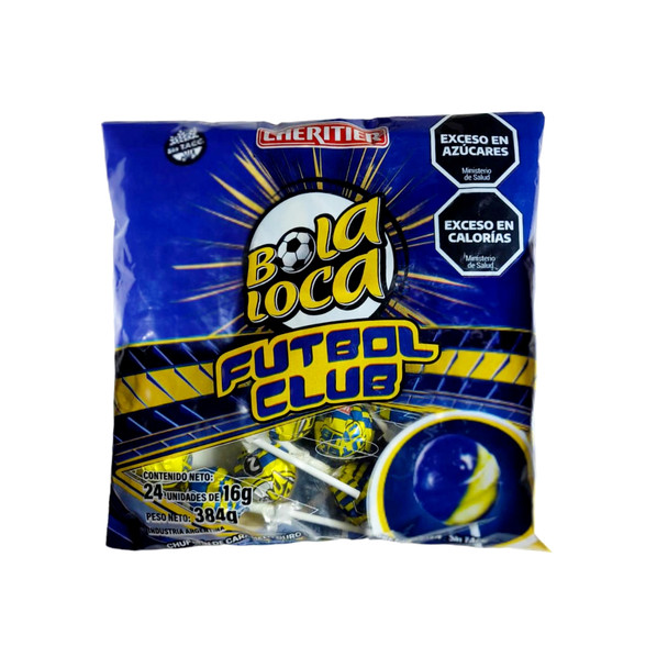 Lheritier Chupetines Boca Juniors Frutal Hard Lollipops CABJ Chupetines Caramelos Duros, 384 g / 13.54 oz (24 units)