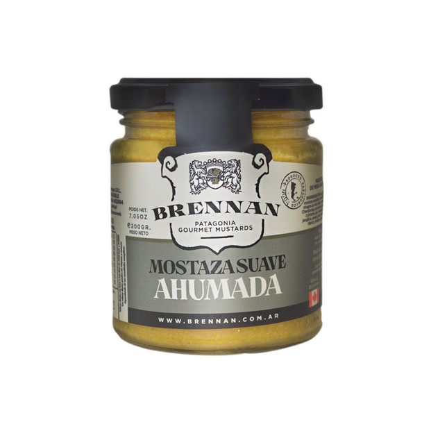 Brennan Soft Dijon Mustard Mostaza Suave Ahumada - Premium Sauce, 200 g / 7.05 oz 