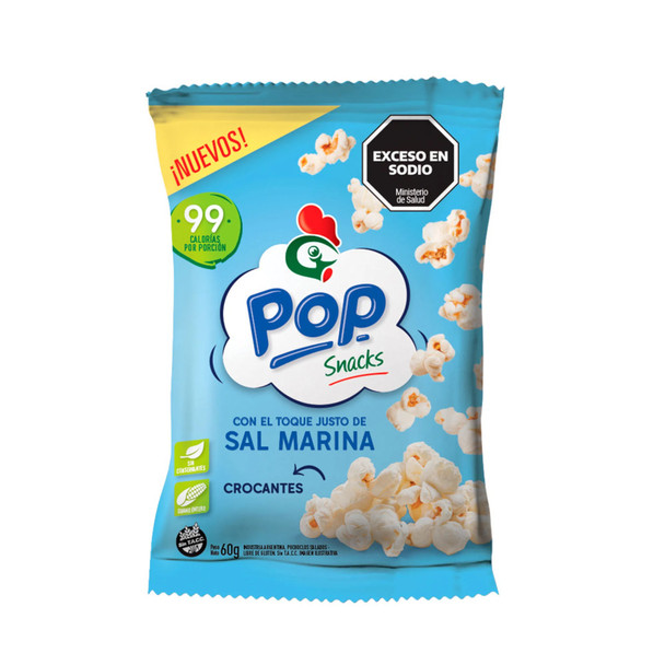 Gallo Pop Salty Popcorn Snacks with Just the Right Sea Salt Crunch, 60 g / 2.11 oz (pack of 3)