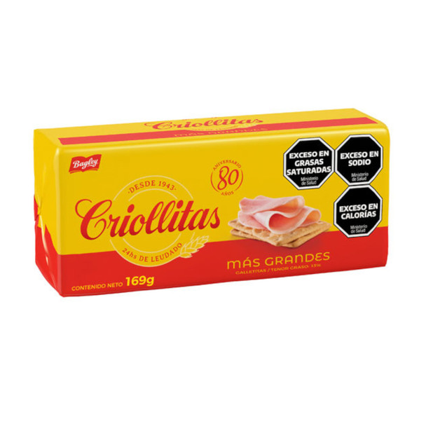Criollitas Water Biscuits Classic Galletitas Más Grandes, 169 g / 5.96 oz (pack of 3)