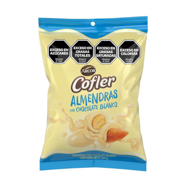 Cofler White Chocolate-Covered Almonds Almendras con Chocolate Blanco, 100 g / 3.53 oz