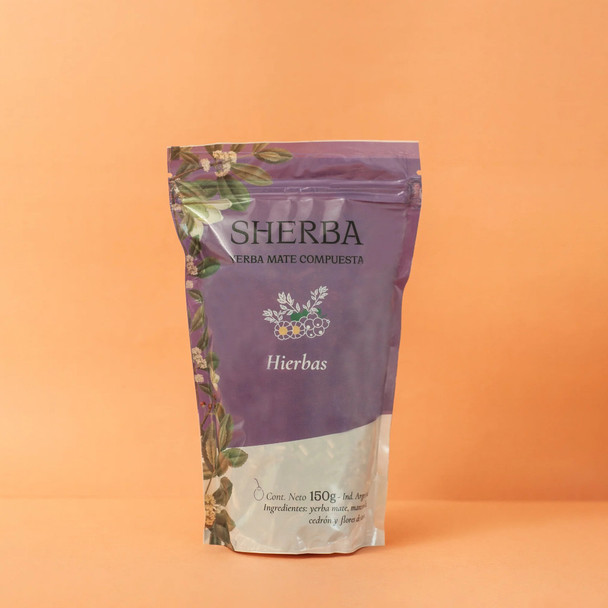 Sherba | Agroecological Yerba Mate Tea Herbal Blend with Chamomile, Elderflower, and Lemon Verbena - Natural Delight, 150 g / 5.29 oz