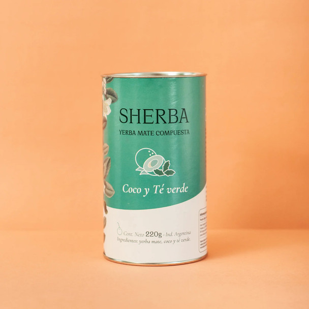 Sherba | Delicious Coconut Flakes & Green Yerba Mate Tea Blend - Energizing and Refreshing, 220 g / 7.76 oz Sherba | Delicious Coconut Flakes & Green Yerba Mate Tea Blend - Energizing and Refreshing, 220 g / 7.76 oz