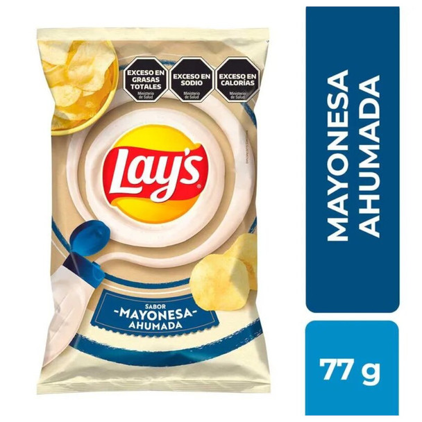 Lay's Smoked Mayonnaise Flavor Crispy Potato Chips Papas Fritas con Sabor a Mayonesa Ahumada, 77 g / 2.71 oz