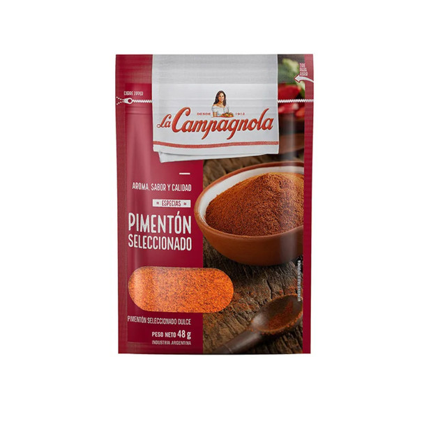 La Campagnola Especias Pimentón Seleccionado Dulce Sweet Paprika Powder, 48 g / 1.69 oz zipper pouch (pack of 3)