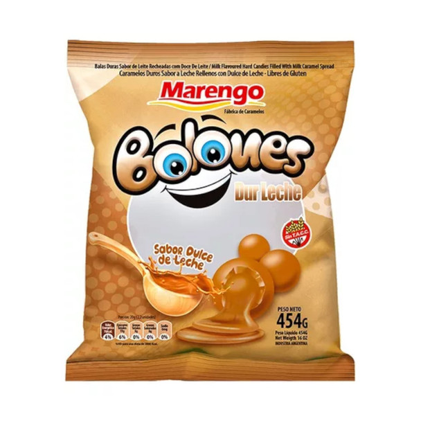 Marengo Bolones: Rich Dulce de Leche Hard Candy Caramelos Sabor Dulce de Leche, 454 g / 16 oz
