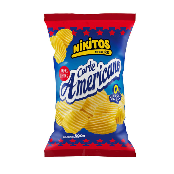 Classic Nikitos American-Style Fries Potato Snacks Papas Fritas Corte Americano, 500 g / 17.63 oz