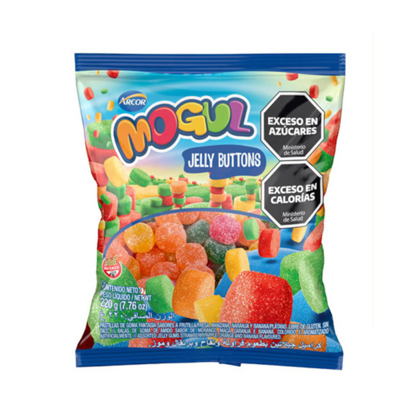 Mogul Gomitas Clásicas Jelly Buttons Large Bag, 220 g / 7.76 oz