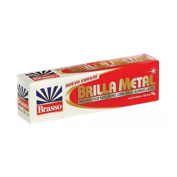 Brasso Brilla Metal Polish Paste Silver Copper Nickel Aluminum & Steel Pasta para Pulir Metales, 70 g / 2.47 oz