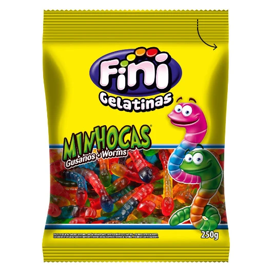 Fini Gomitas con Forma de Gusanitos, 250 g / 8.81 oz