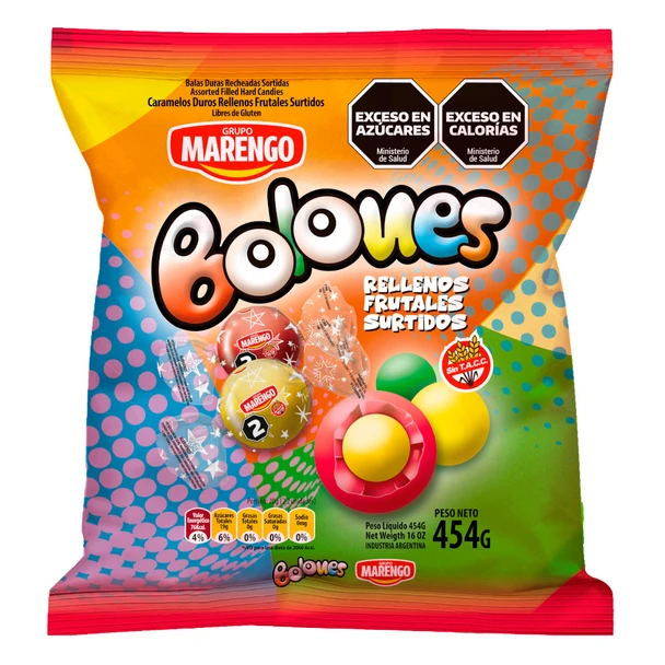 Marengo Assorted Fruit-Filled Hard Candies, Gluten-Free Caramelos Rellenos de Sabores Frutales, 454 g / 16 oz