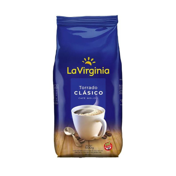 La Virginia Classic Roast Ground Coffee, Gluten-Free Café Molido Torrado Clásico, 500 g / 17.6 oz