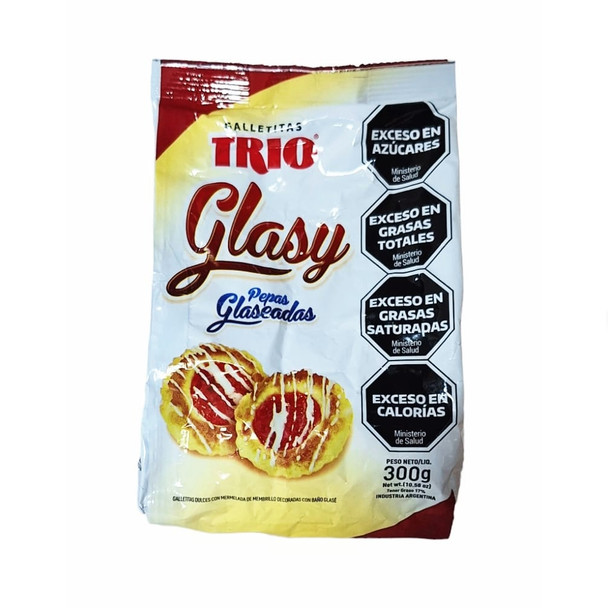 Trio Pepas Glasy Sugar Coating "Pepas" Cookies with Quince Jelly, 300 g / 10.5 oz bag