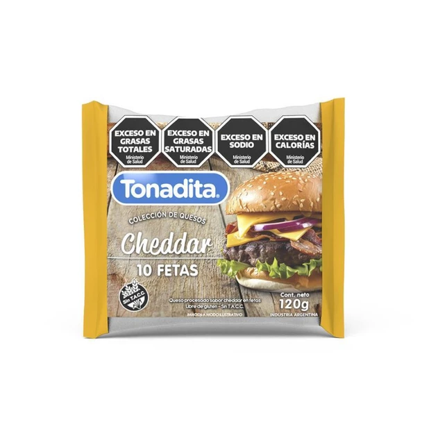 Tonadita Gluten-Free Cheddar Cheese Slices Collection Queso Cheddar en Fetas, 120 g / 4.23 oz 10 slices (pack of 3)