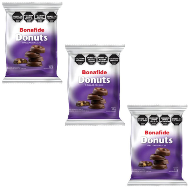 Bonafide Donuts Milk Chocolate Mini Donuts, 52 g / 1.8 oz ea (pack of 3)