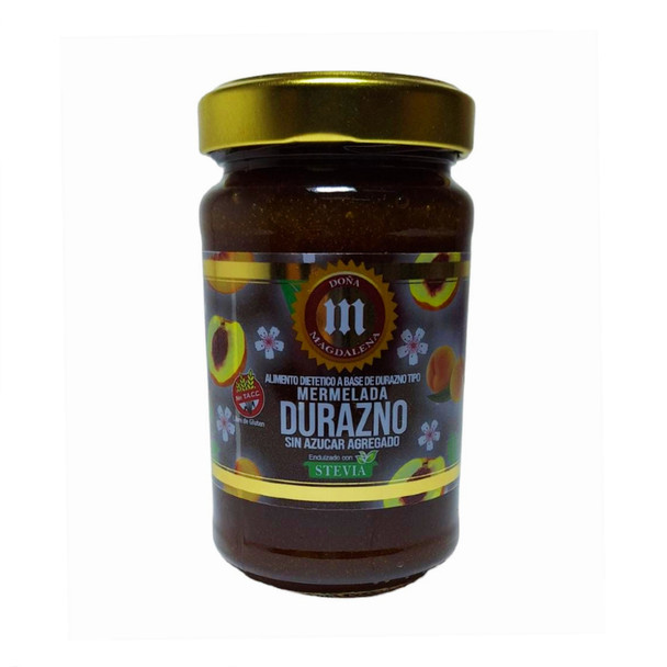 Doña Magdalena Peach Jam Sweetened with Stevia No Sugar Added Mermelada de Durazno, 360 g / 12.7 oz