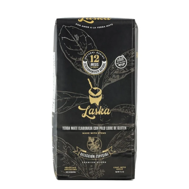 Laska Mates Yerba Mate Special Selection Premium Low Dust Yerba Mate with Natural Aging, 500 g / 1.1 lb
