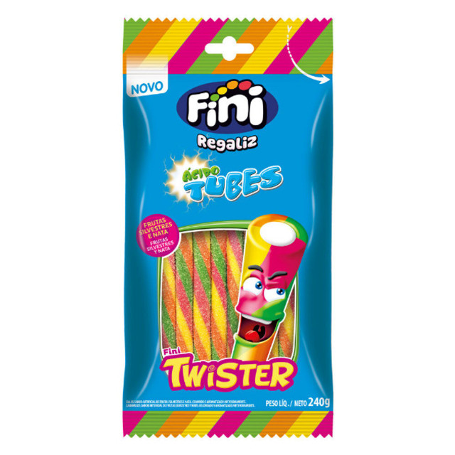 Fini Regaliz Tubos Ácidos Frutas Silvestres Sour Candy Tubes Wild