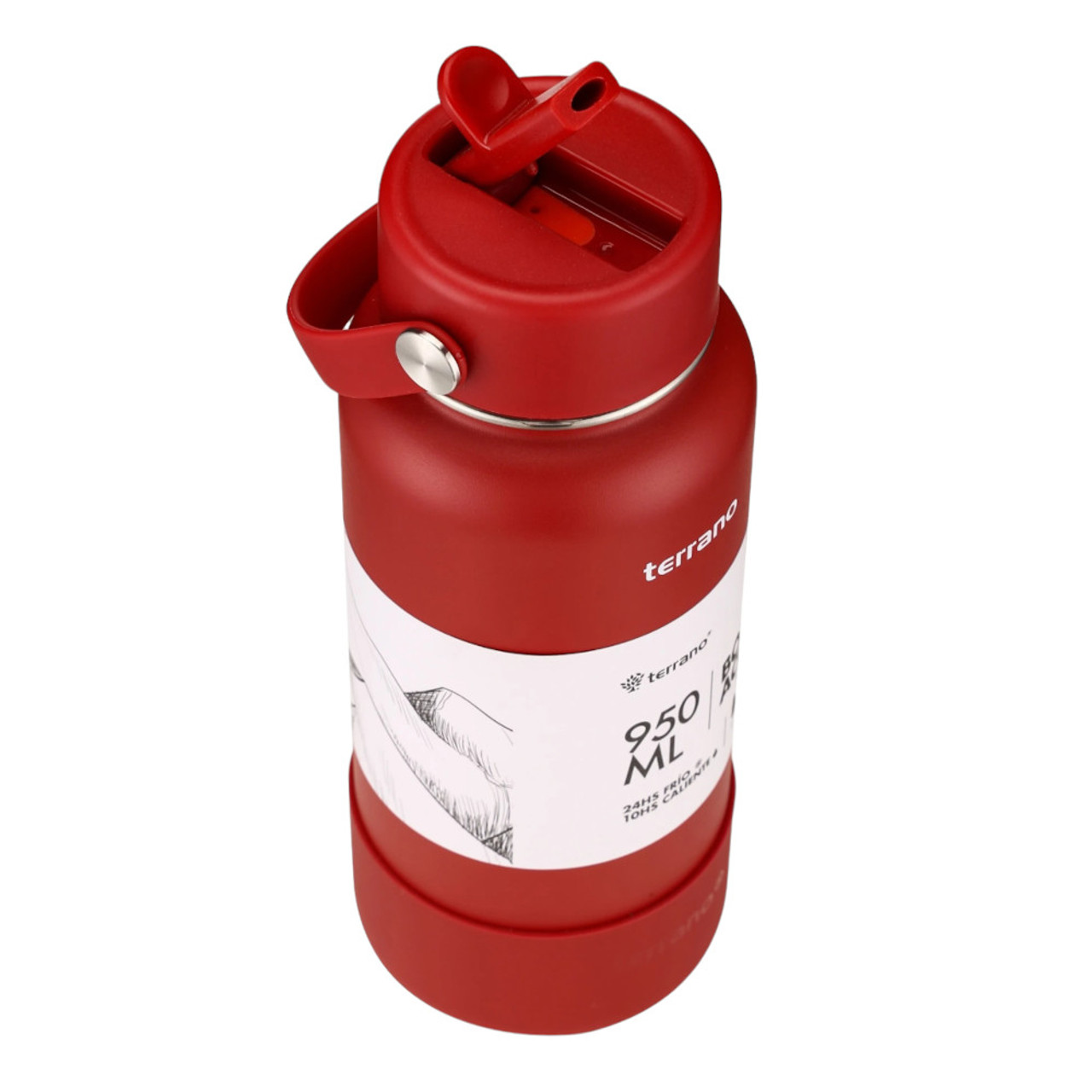 Terrano Thermal Bottle with Straw Spout, Removable Silicone Base