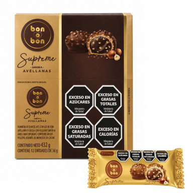 Bon o Bon Supreme Hazelnut Flavor Chocolate Bonbons, 432 g / 15.24