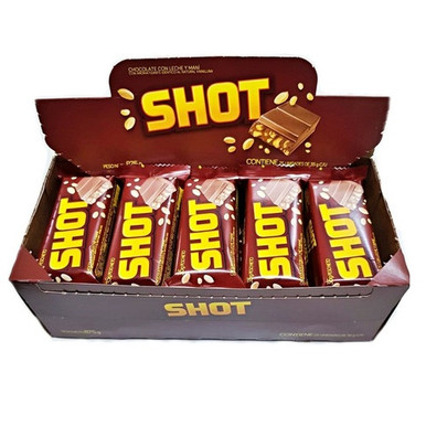 Shot Milk Chocolate Bar with Peanuts, 35 g / 1.23 oz (box of 25 bars)