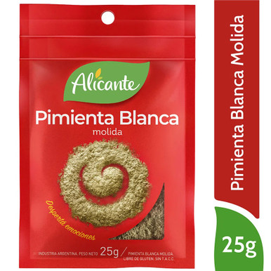 Alicante Pimienta Negra Molida Ground Black Pepper, 25 g / 0.88 oz pouch  (pack of 3)