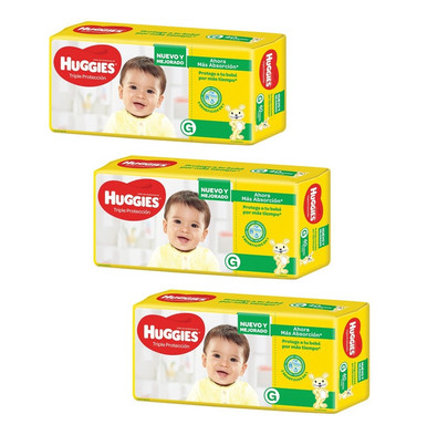 Huggies Pañales Medianos Baby Diapers Medium Size Disposable Baby Diapers  Triple Protection 12 lb to 21