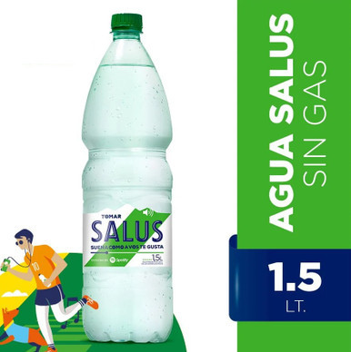 Salus Agua Mineral Sin Gas Still Natural Water Non-Sparkling Water Low  Sodium, 1.5 l / 50.7 fl oz