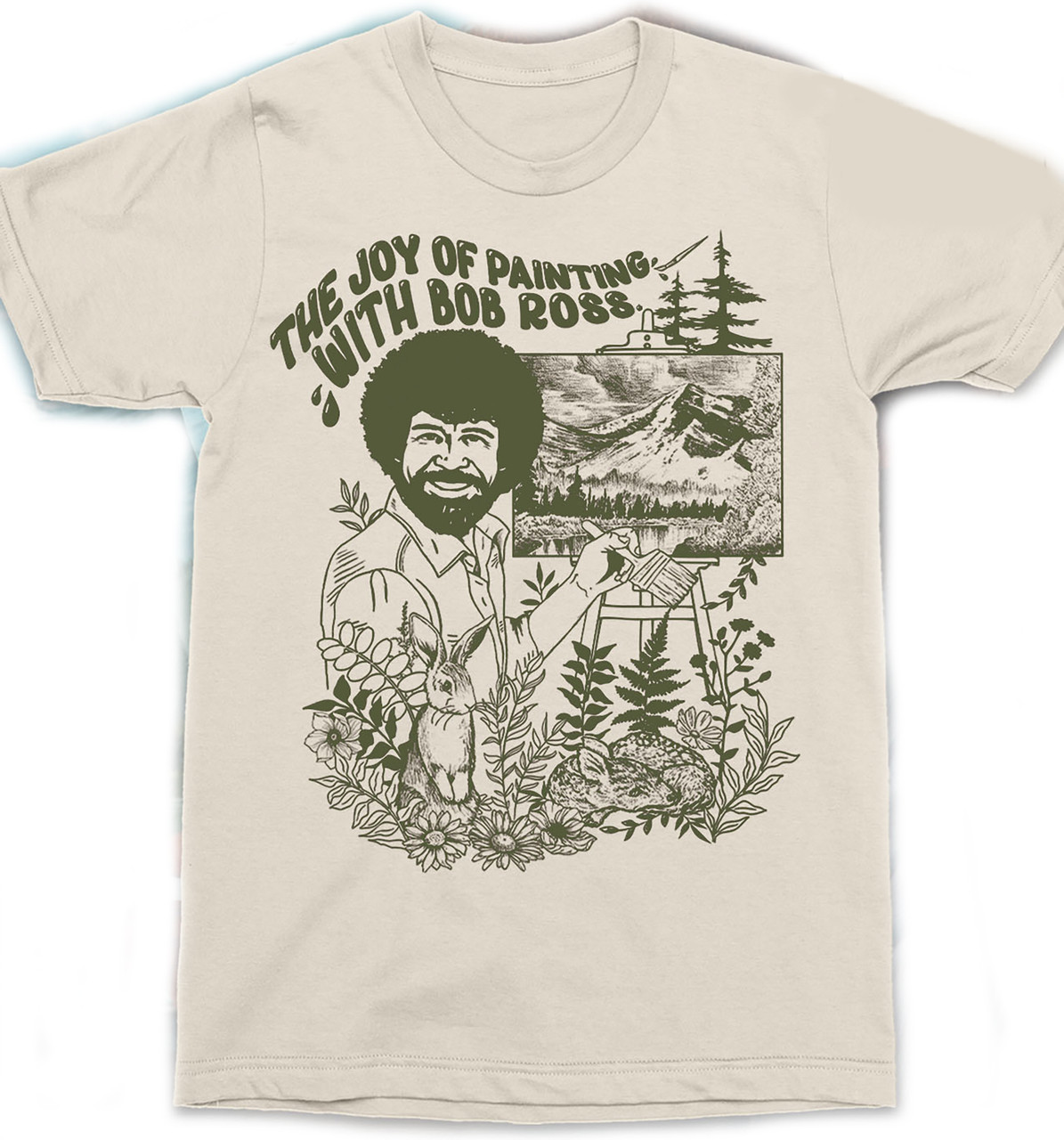 Bob Ross THE JOY OF PAINTING WITH BOB ROSS T-Shirt Natural