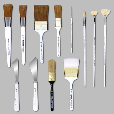 Bob Ross Landscape Series Natural Bristle Paint Brushes for Oil Painting 