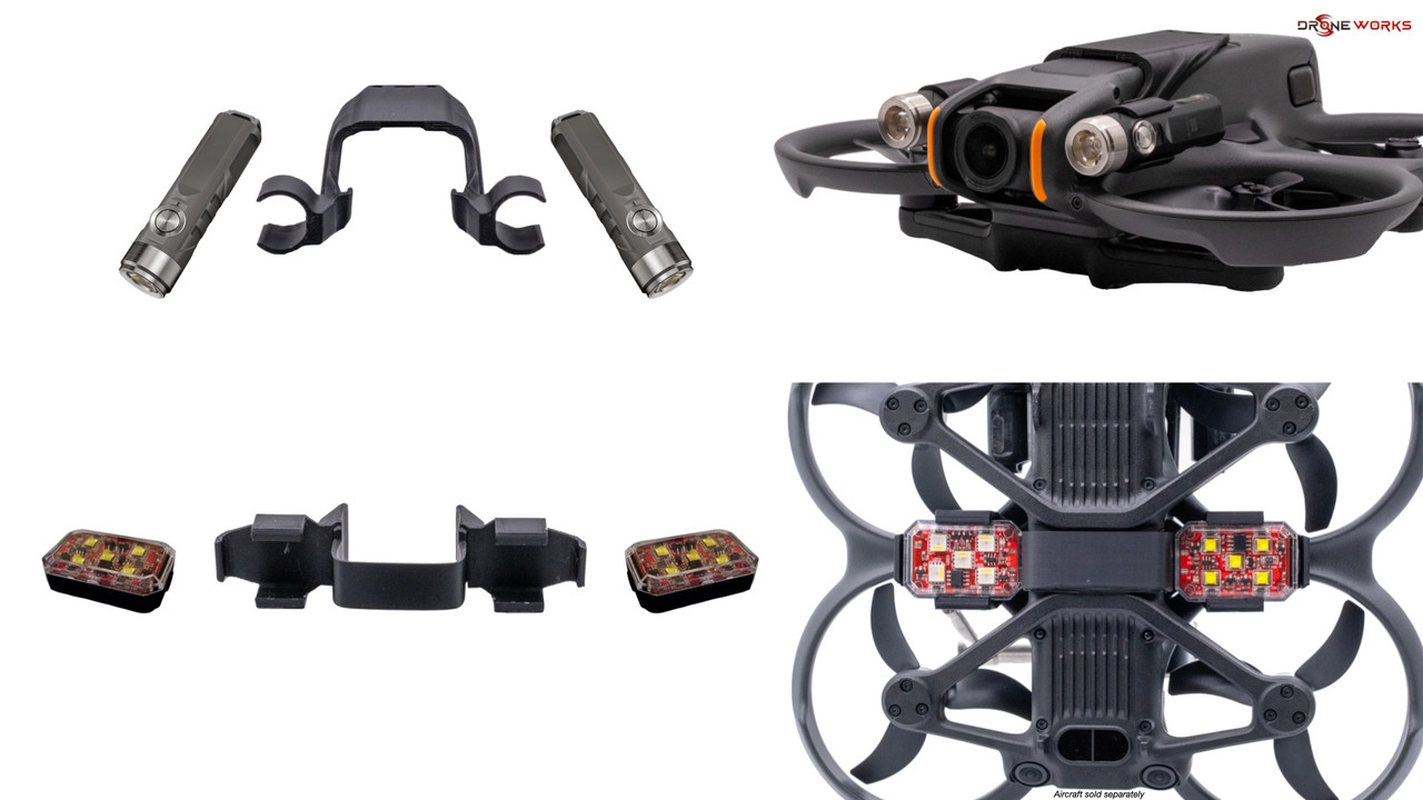 Drone-Works Rechargeable LED Lights & Mounts for Avata 2