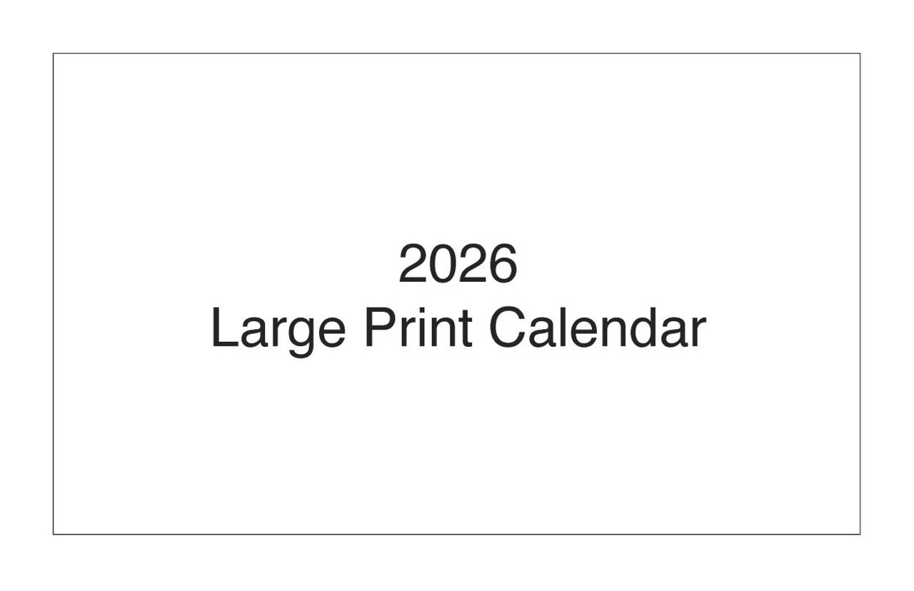 Image: 2026 large print calendar, inside cover
