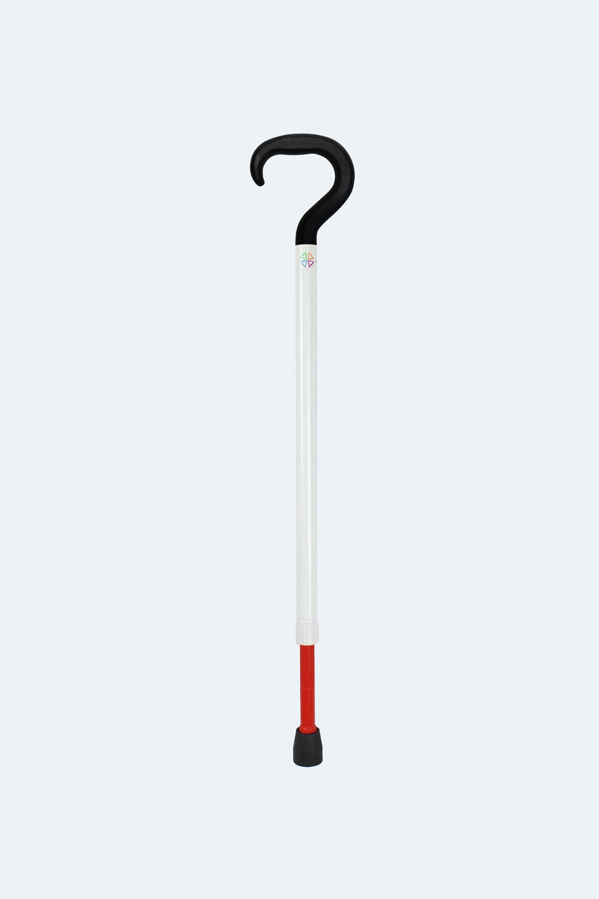 Ambutech White Support Cane Adjusts from 25 to 33 inches Classic Handle (CC3020R)