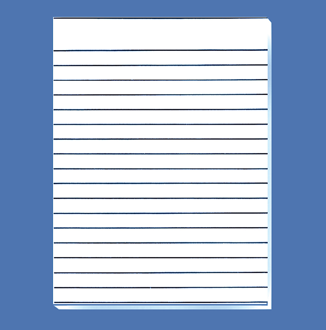 double spaced on lined paper