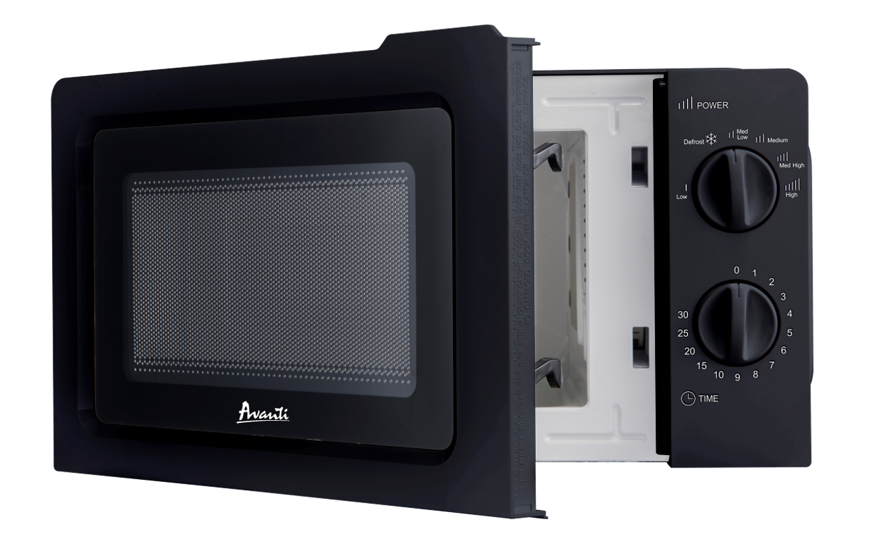 Microwave Oven With Manual Dials 0.7 Cubic Ft 700 Watts - Black