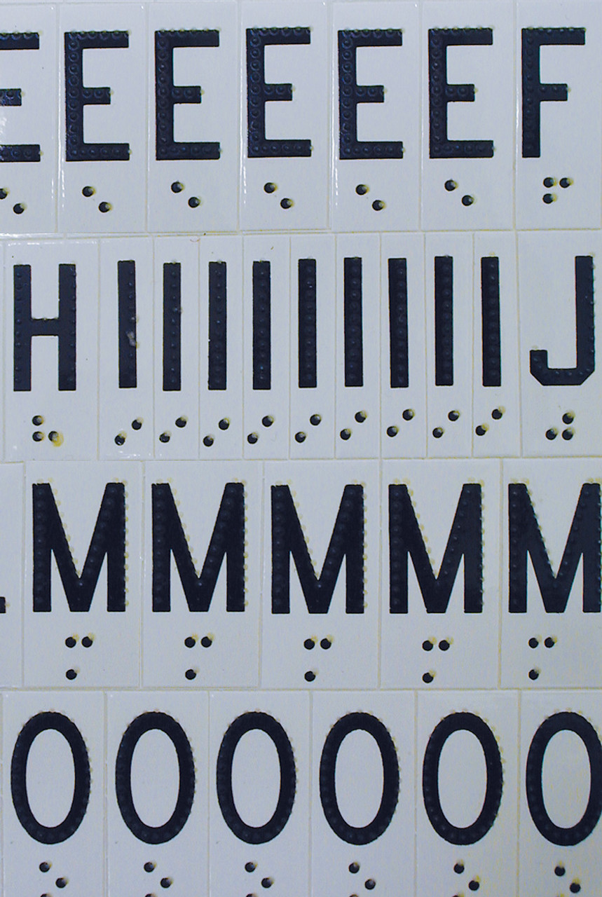 Sticker Braille alphabet punctuation and numbers 