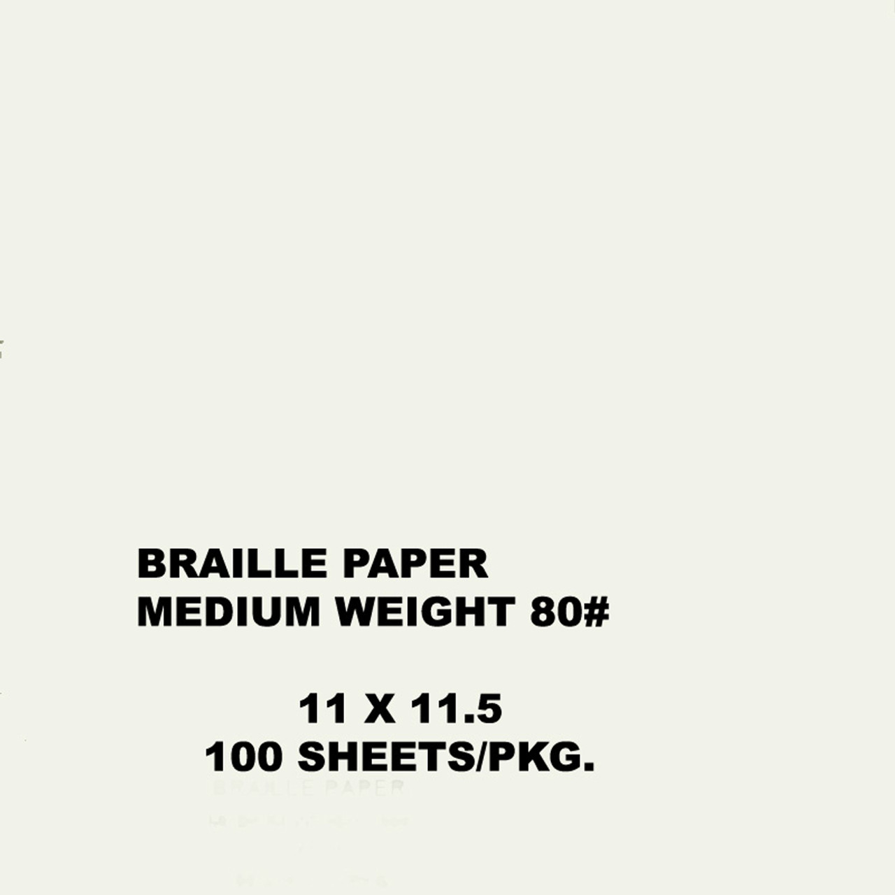 Braille Paper, Medium 11 x 11.5" 100 sheet pack