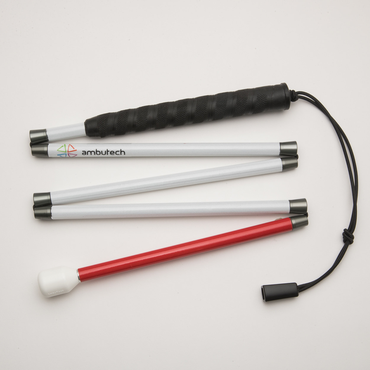 Ambutech Aluminum Cane with Marshmallow Tip, Hook Style ILA