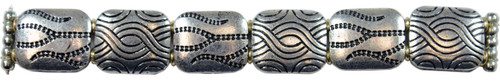 image: close up of metal beaded band
