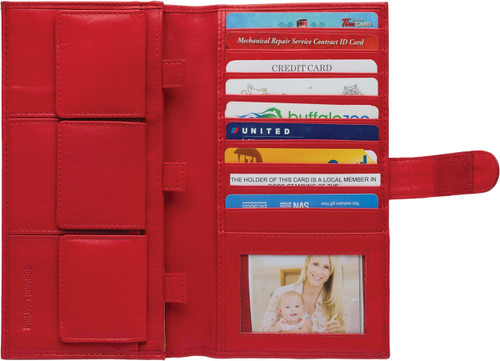 Red Leather Organizer Wallet