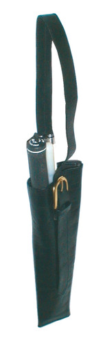 Black Leather Cane Holster with Adjustable Strap