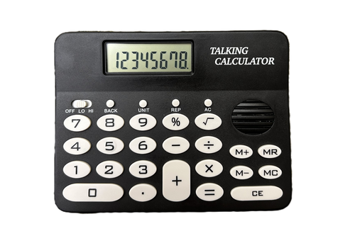 Image: spanish speaking talking calculator with 8 digits